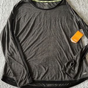 *FINAL PRICE DROP* NWT Avia Long Sleeve Active Tee Charcoal /Black Soot XL 16/18